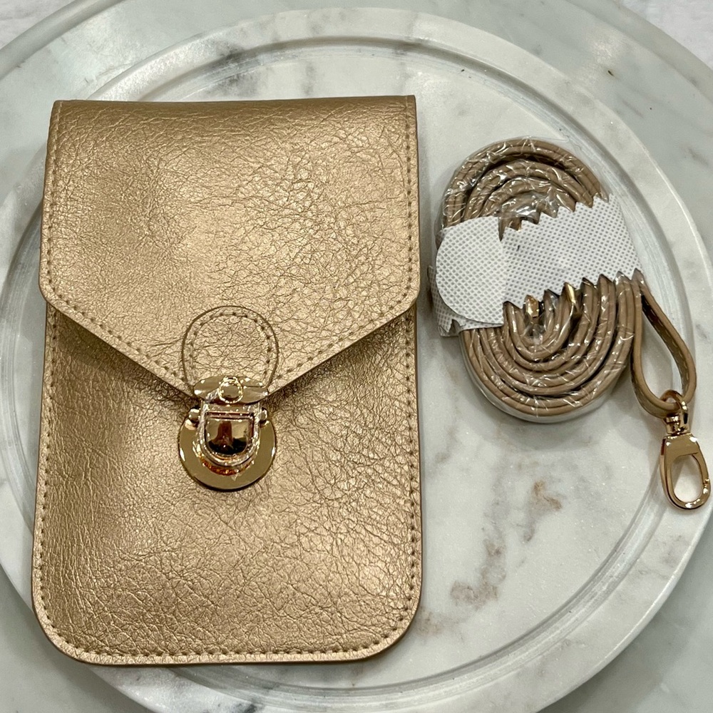 Gold Crossbody and Wristlet Purse,RFID Protection-Touchscreen Shopping or Travel
